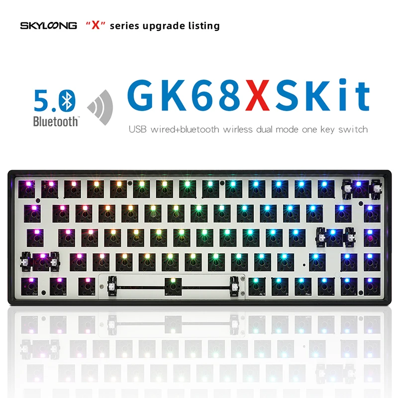 

Skyloong GK68XS KIT RGB 68KEYS HOT SWAP mechanical keyboard Bottom lights patent modularity patent NO Diy