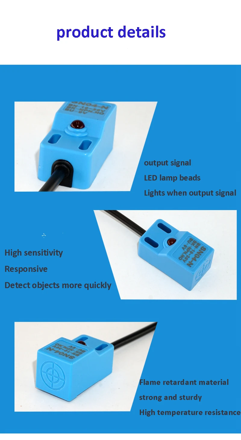 AC DC square proximity switch sensor metal sensor NPN/PNP three-wire two-wire normally open normally closed