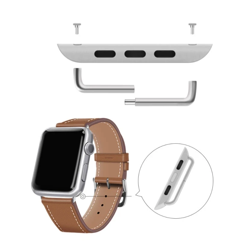 Adapter connector For Apple Watch band series 6 SE 5 4 3 2 1 for iwatch strap 42mm 38mm 44mm 40mm Stainless Steel clasp adaptor