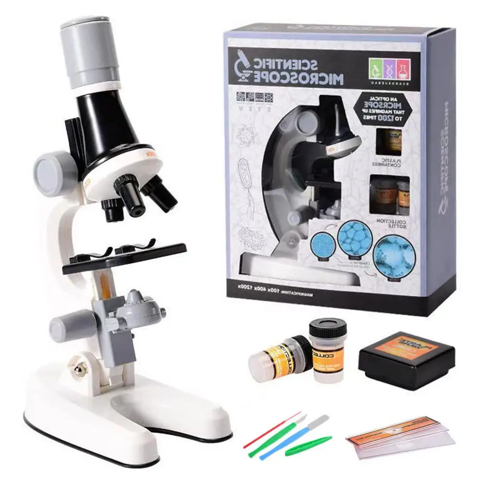 

Zoom Microscope Biology Lab LED 1200x School Children Science Experiment Kit Education Scientific Toys Gifts For Child Scientist