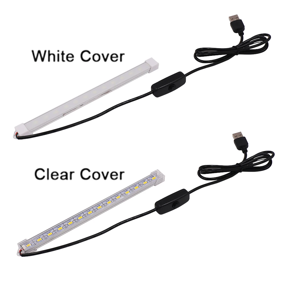 5V USB LED Bar Light With Switch SMD 5630 Aluminum Hard Rigid Strip Kitchen Inside Lighting 10CM 20CM 40CM 50CM LED Light Bar