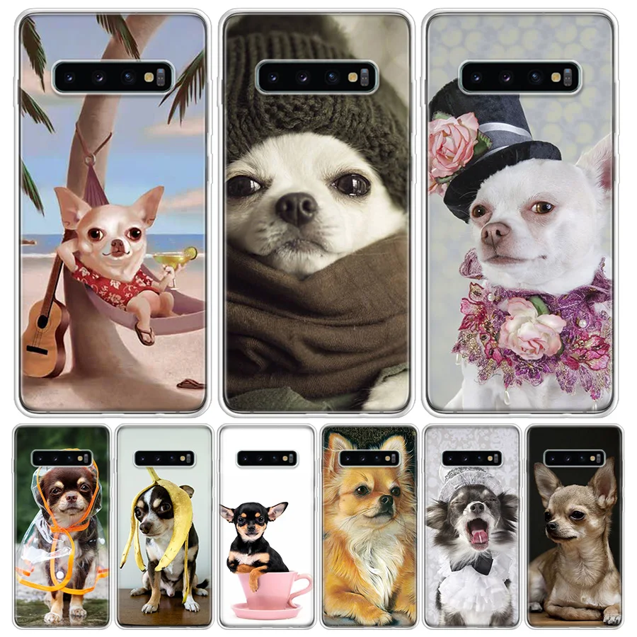 Chihuahua Puppy Teacup Dogs For Samsung Galaxy S24 S23 S21 S22 Ultra S10 Plus S20 FE Phone Case S10E S8 S9 + Housing Shell Coque