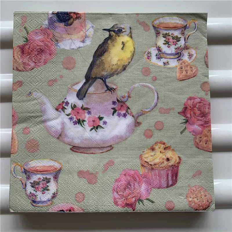 Decoupage wedding servilletas vintage table napkins paper elegant tissue flower bird butterfly birthday party beautiful decor 20