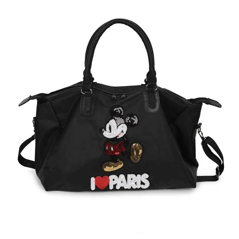 Disney Women Mickey Mouse Minnie Large Capacity Handbag Simple Shoulder Bag Simple Waterproof Light Outdoor Travel Bag 39X26X18