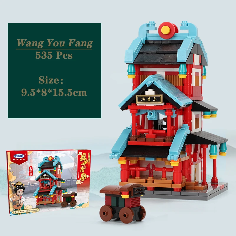 

The New Mini Style Tang Dynasty Chang'an City “Wang You Fang” Building Blocks MOC Chinatown high-tech Model Bricks Toys