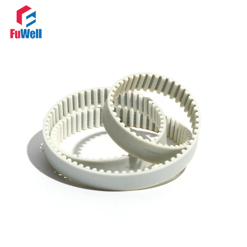 

White PU HTD5M Polyurethane Timing Belt 5M-4070/4080/4090/4120/4140 Transmission Belt 15/20/25/30mm Width Gear Pulley Belt