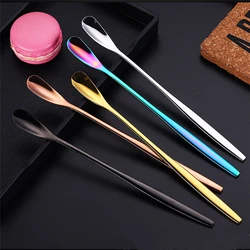 15.2 x 1.4CM Coffee Mixing Spoon Stainless Steel Long Handle Teaspoon Ice Cream Dessert Scoop Tableware Kitchen Supplies