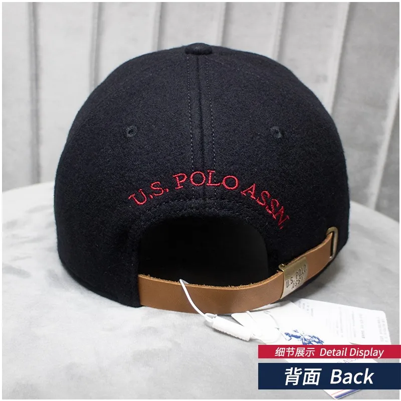 U.S.POLO ASSN. Woolen Baseball Cap Fashion Luxury Men\'s and Women\'s Autumn and Winter Warm Hat