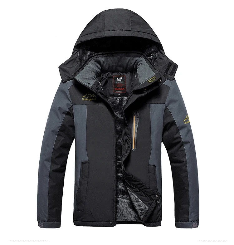 Mens Winter Fleece Warm Thick Parkas Jacket Coat Men High Quality Outdoor Outwear Waterproof Hooded Casual Parkas Men L-9XL