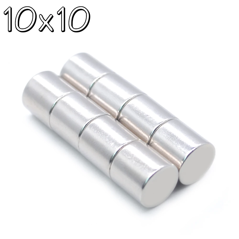 5/10/20/50 Pcs 10x10 Round NdFeB Neodymium Magnet N35 Super Powerful Small imanes Permanent Magnetic Disc