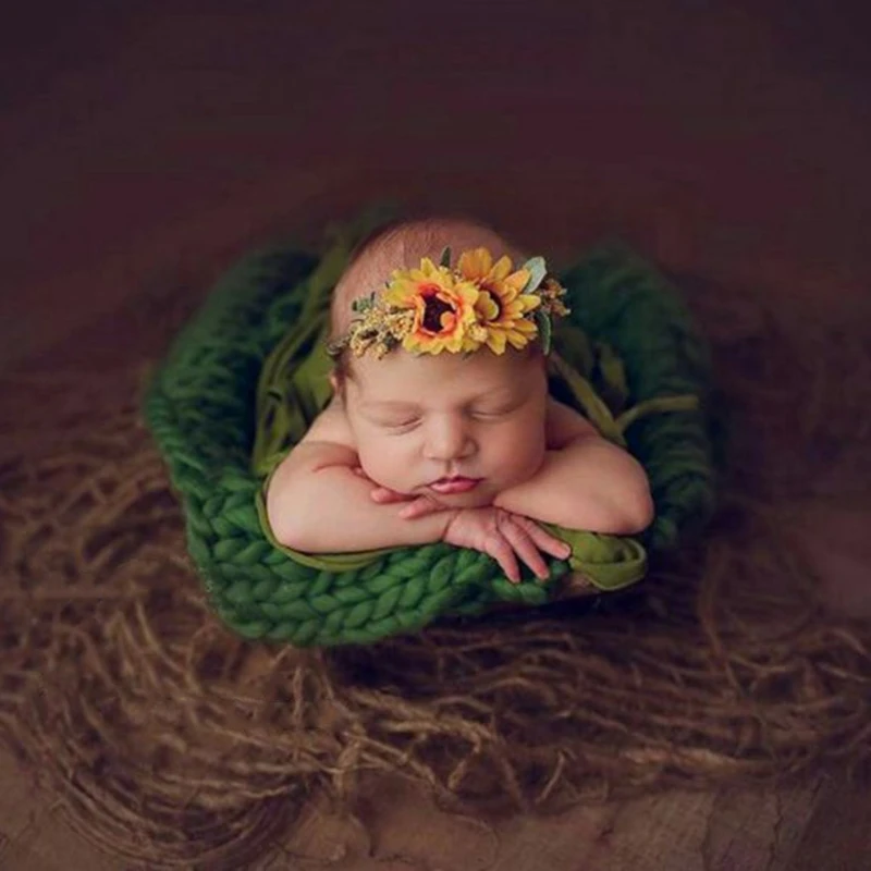 Newborn Photography Props Chunky Burlap Layer Net Hessian Jute Backdrop Blanket Mat Baby Blanket For Photo Shoot Accessories