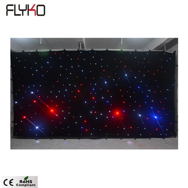 The cheapest price from factory 3x6m led star curtain for stage backdrop wedding decoration