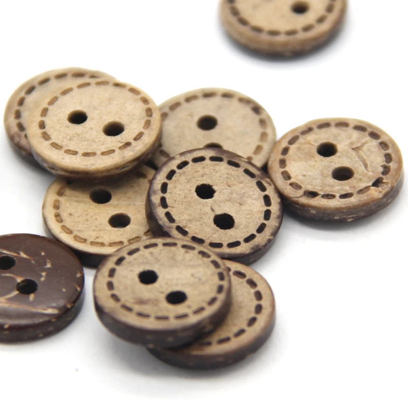 HENGC Natural Line Carved Wood Shirt Buttons For Clothing Small Children Doll Handmade Decorative Sewing Accessories Wholesale