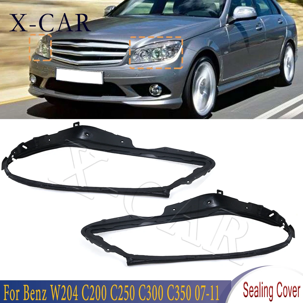 

X-CAR 2048260991 2048261091 Car Headlight Trims Sealing Cover For Mercedes-Benz W204 C200 C250 C300 C350 C230 C280 2007-2011