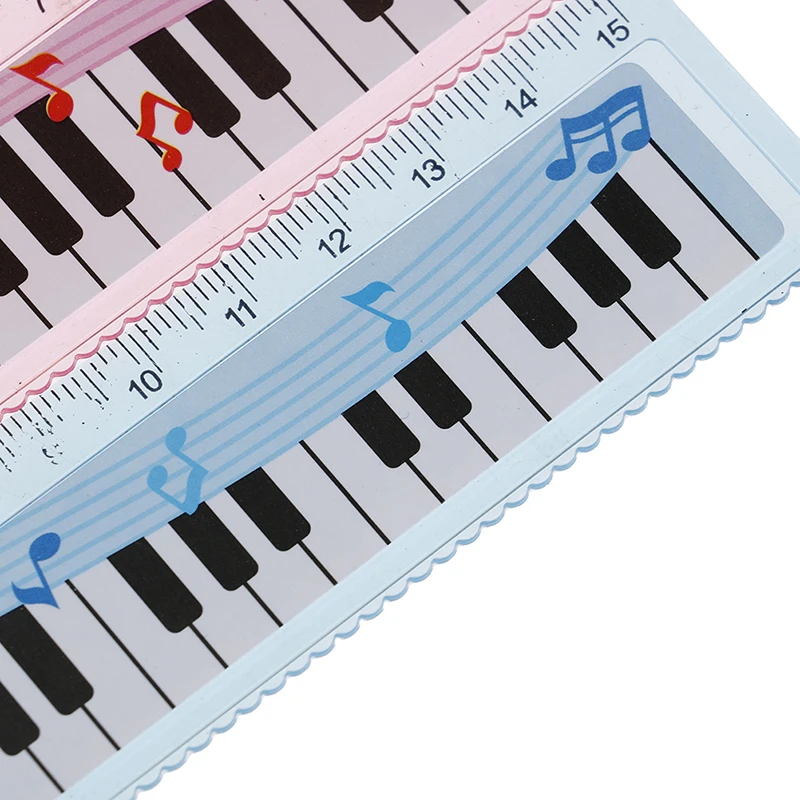 Creative 15cm Cute 1pc Cartoon Piano Musical Note Ruler bookmarks School Student Ruler gift ruler color random