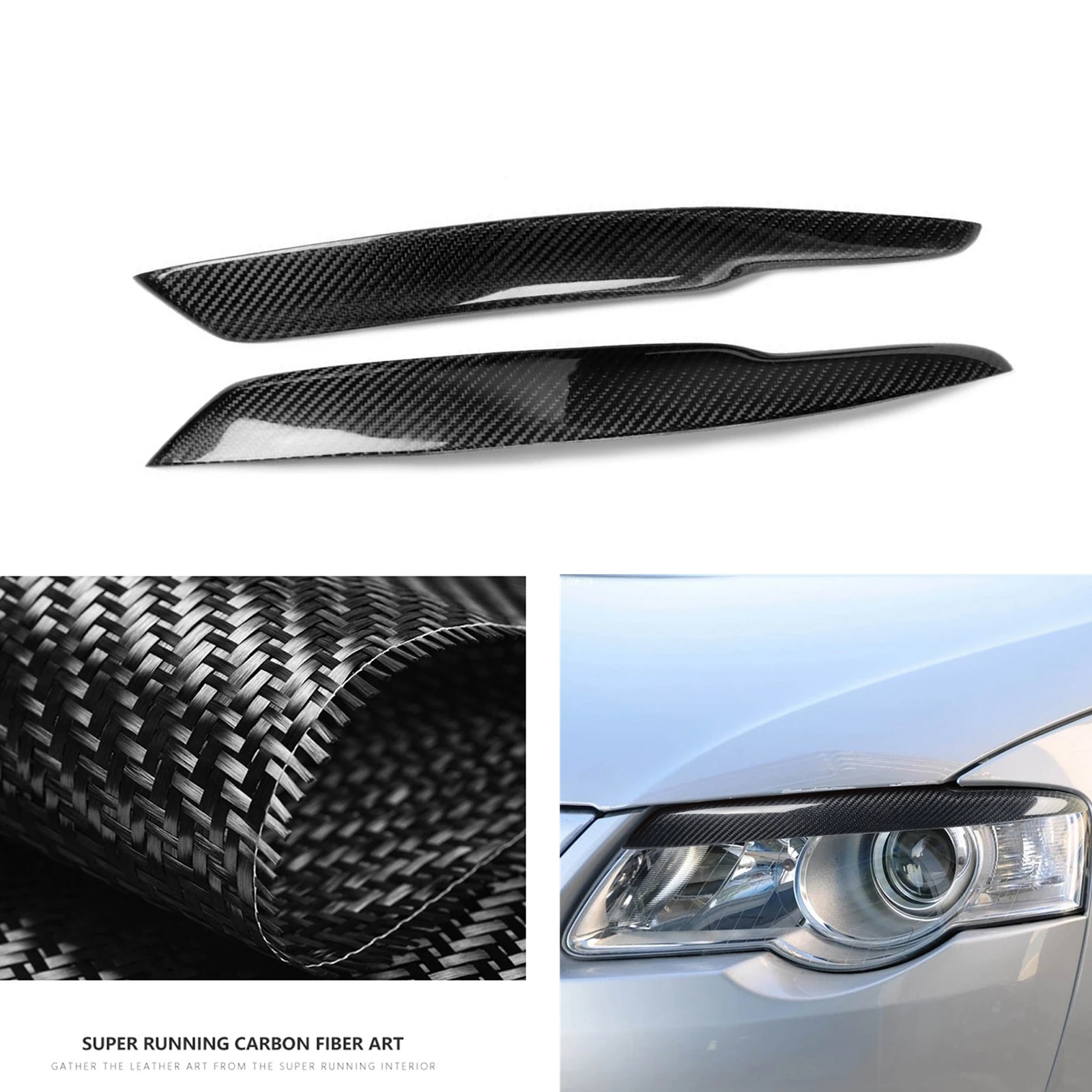 

For Volkswagen VW Passat B6 3C 2005-2010 Headlight Eyebrow Headlamp Eyelid Trim Carbon Fiber Front Head Lamp Light Cover Brow