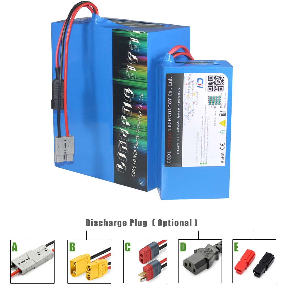 24V 36V 48V 60V 72V 20AH 30AH 40AH E bike Lithium Battery Pack with BMS 5A Charger