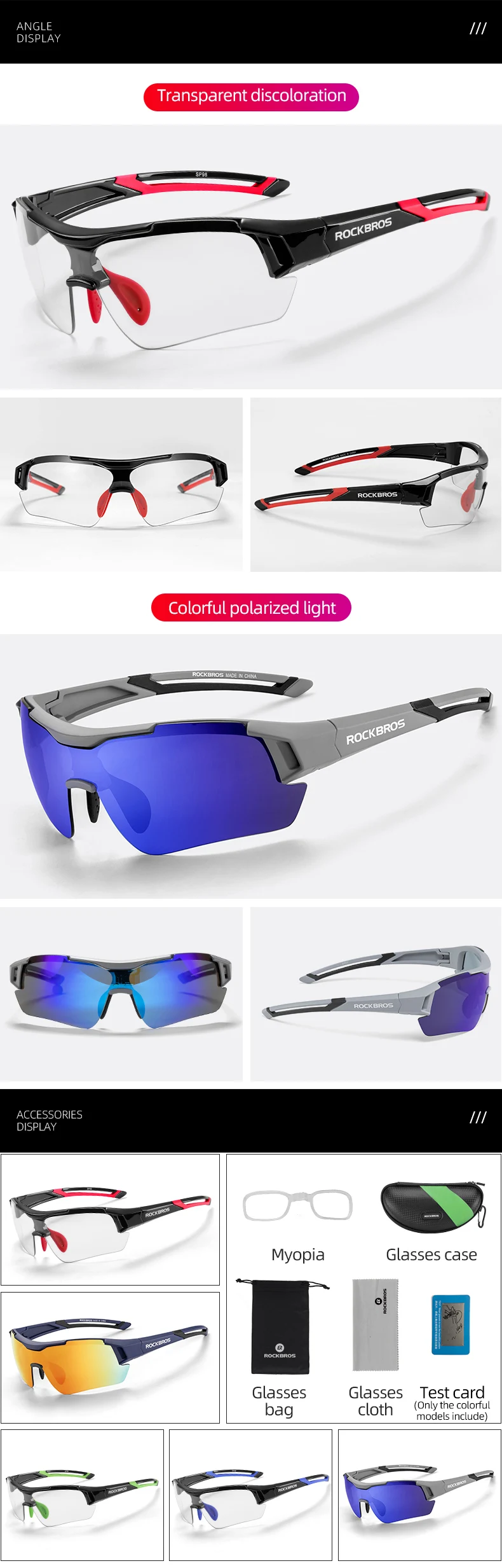 ROCKBROS Radfahren männer Gläser Polarisierte Radfahren Gläser Sport MTB Bike Gläser Frauen Im Freien Sonnenbrille Radfahren Brillen Goggle – Detail 12