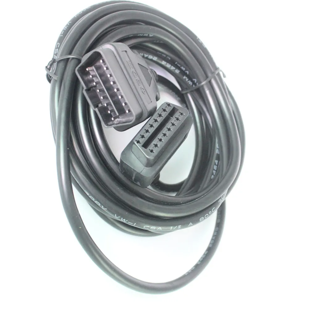 Conectores de Cable de extensión de coche OBD2 OBD II, conector macho a hembra de 16 Pines, 5m, interfaz de conector automático ELM327