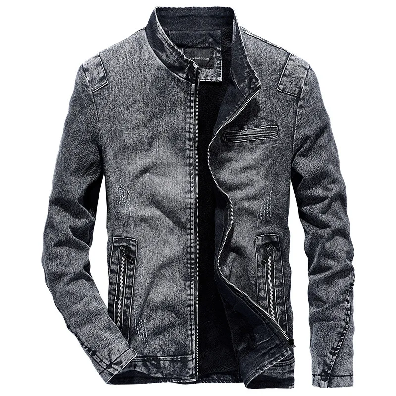 

Winter Denim Jacket Men Vintage Jeans Jacket Men Windbreaker Fleece Warm Jackets Coats Male Casacas para hombre Size M-3XL