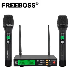 FREEBOSS 2 microfono Wireless UHF portatile Multi-frequenza IR ECHO EQ Effect Karaoke Speech Church Cordless Mic System FB-U58