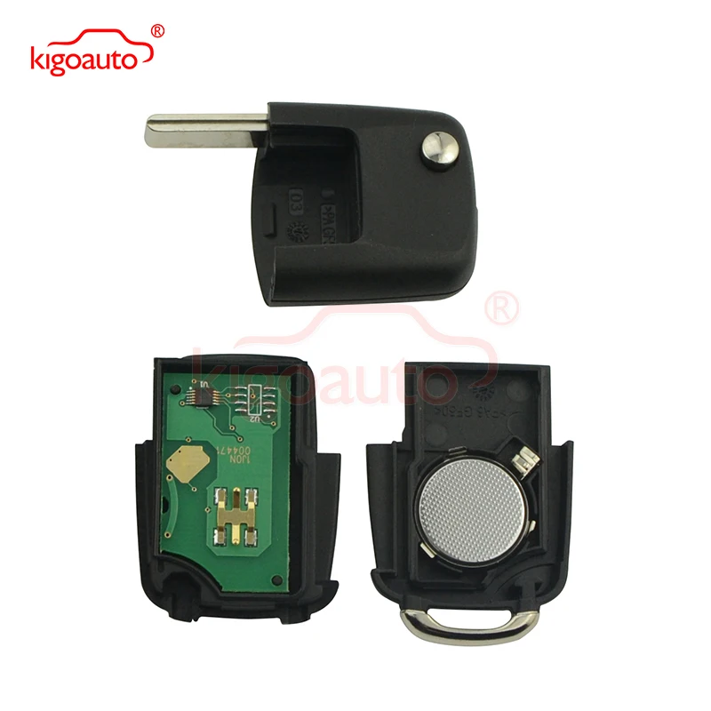 Kigoauto Remote Key 2 Button HU66 433.9MHZ ASK ID48 1JO 959 753 N for VW Bora Seat Ibiza Skoda Octavia 2000