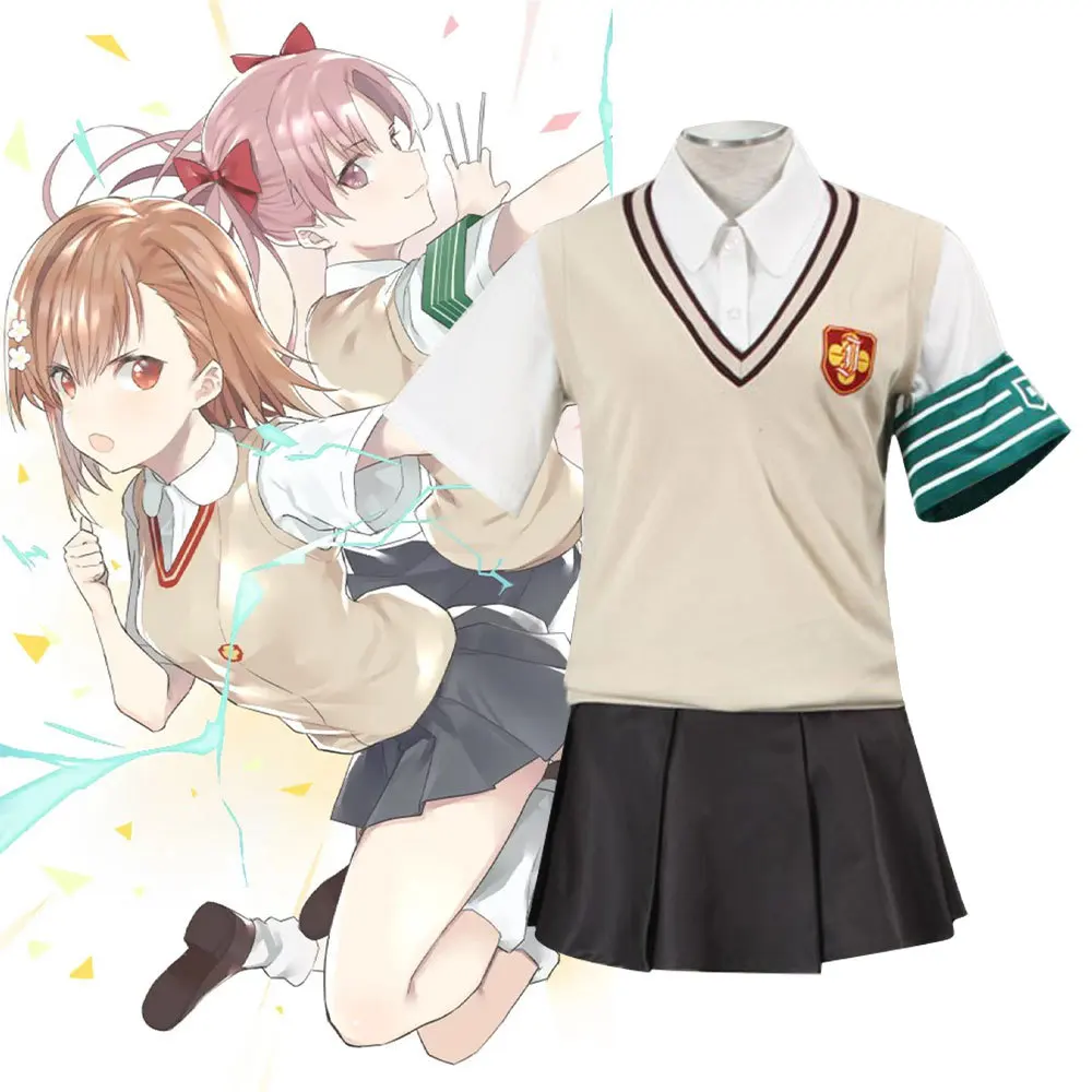 

A Certain Scientific Railgun Misaka Mikoto cosplay gun sister Shirai Kuroko Tokiwadai school uniform