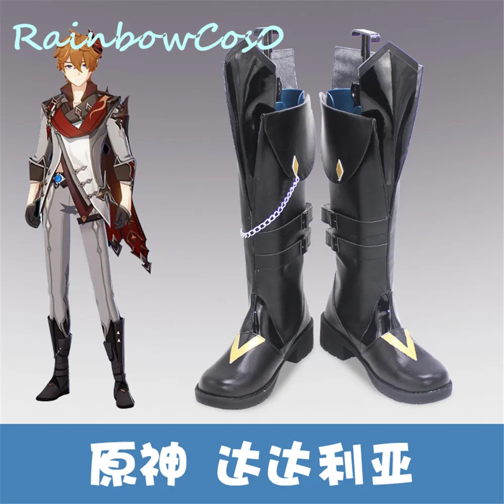 

Tartaglla Genshin Impact Обувь для косплея Сапоги Игра Аниме Хэллоуин RainbowCos0W1346