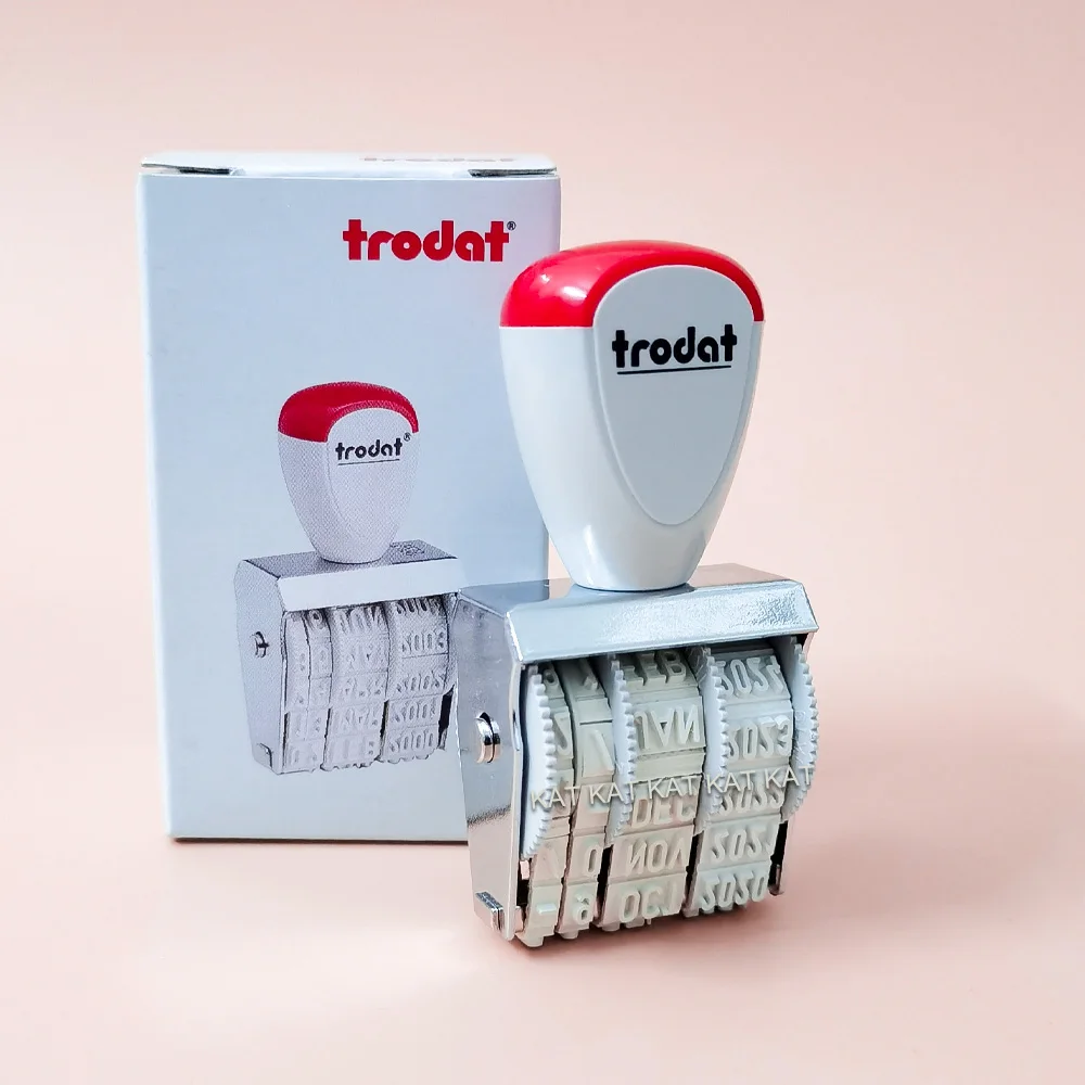 Sello de goma con fecha, suministros escolares, papelería con almohadilla de tinta, creativo, para negocios, bricolaje, ajustable