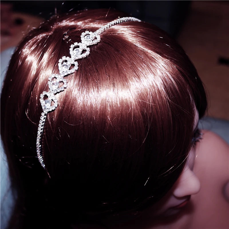 Fashion Bridal Love Love Hair Accessories For Women Hairbands Crystal Rhinestone Wedding Crown Tiara Wedding Hair Jewelry