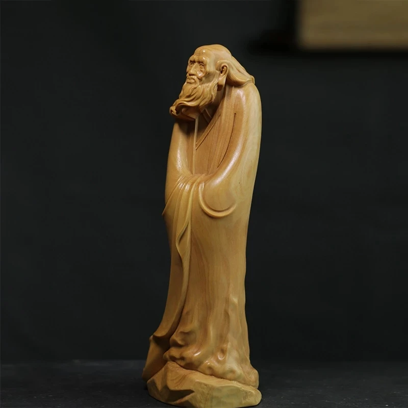 

Feng Shui Boxwood Carved Wooden Statue Home Living Room Decor Craft Gift Collection