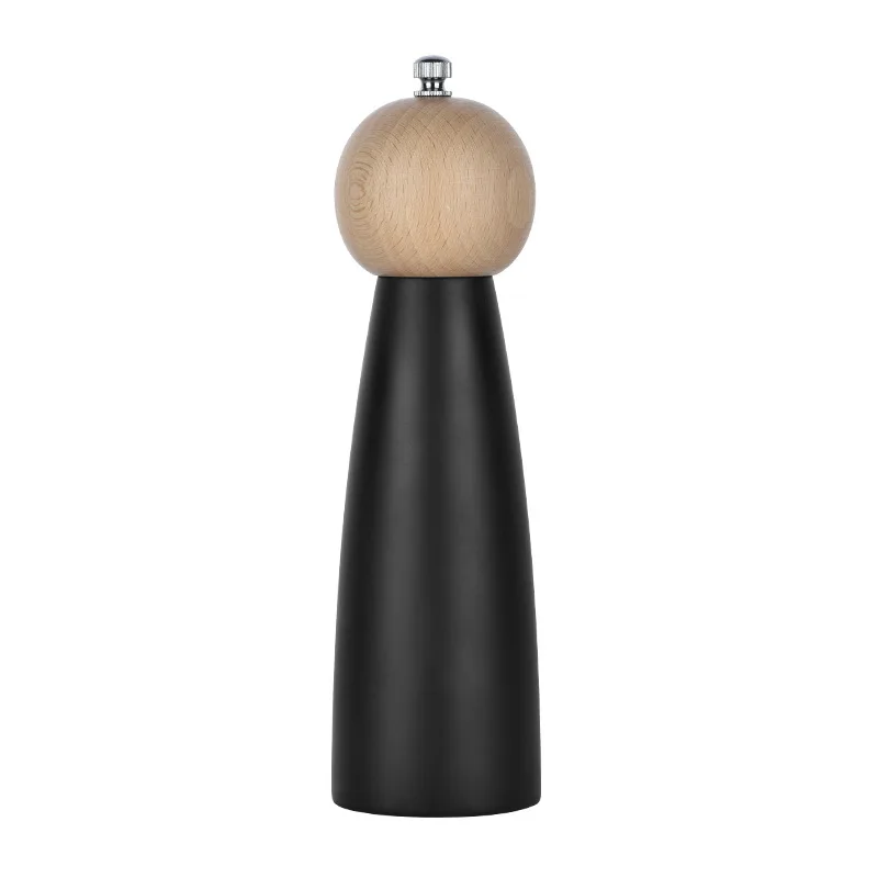 Premium Beech Wood Pepper Grinder Adjustable Ceramic Core Kitchen Grinding Tools 5/6/8 inch Solid Wood Salt Pepper Mills