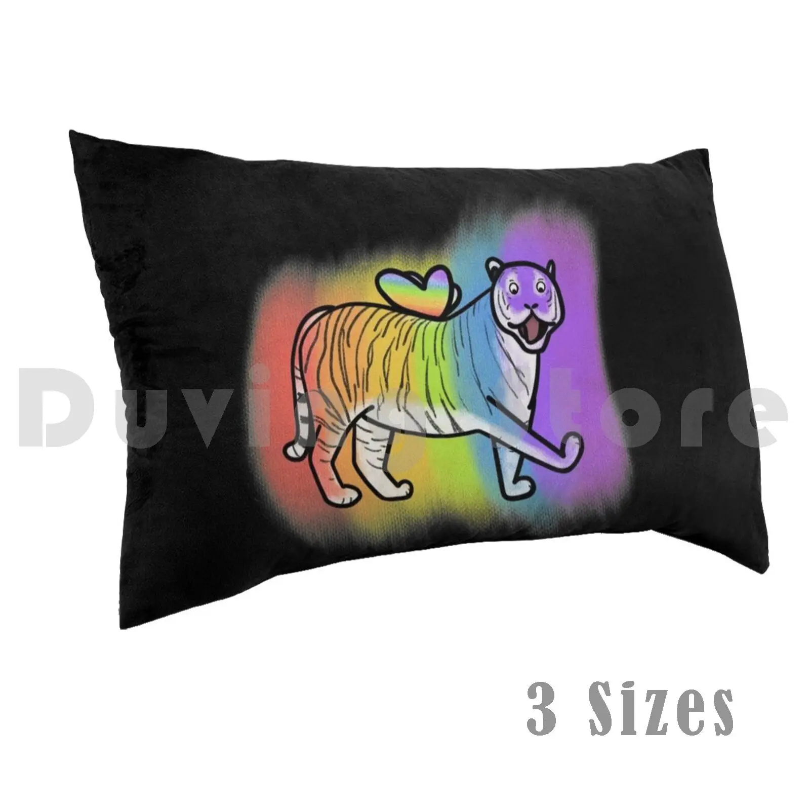 Flying Rainbow Tiger Pillow Case DIY 50*70 Marymwoolf Mary Woolf Character Cute Tiger Cartoon Animal Funny Happy Rainbow