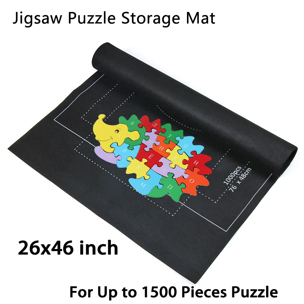 New Puzzles Blanket For Up to 1500 Pieces Jigsaw Puzzles Mat Roll Felt Storage Pad Play Mat Puzzle Game Accessories 26x46 inch