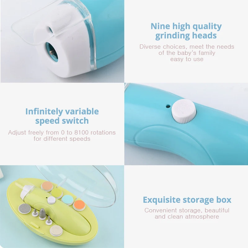Electric Baby Nail Trimmer USB Charging Kids Infant Baby Cutter Nail Care Baby Trimmer Manicure Clipper Scissors