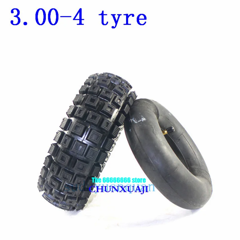 Tires 3.00-4 \'\' (10\'\'x3\'\' 260x85 ) tyres Inner Tube fits for Gas Electric Scooter Pocket Bike, Knobby Scooter, ATV and Go Kart