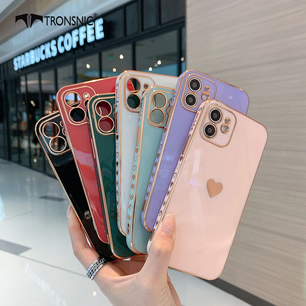 Ins роскошный золотой чехол для телефона с надписью Love для iPhone 14 13 12 11 Pro Max XR Xs MAX, мягкий чехол с зеленым сердцем для iPhone 6s 7 8 Plus, чехол, Обложка