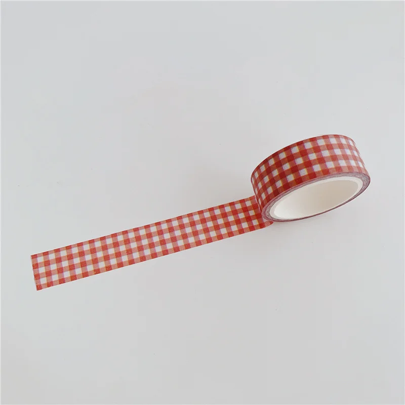 Ins Color Vintage Grid Houndstooth Washi Tape Envelope Card Sealing Stickers Hand Account Stationery Masking Decorative Tape 5m