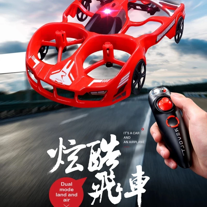 New 2-in-1 Toy Multifunctional Land-Air Dual-Mode RC Toys Car Aircraft 360 Degree Rotation With LED Lamp For Kids Gift