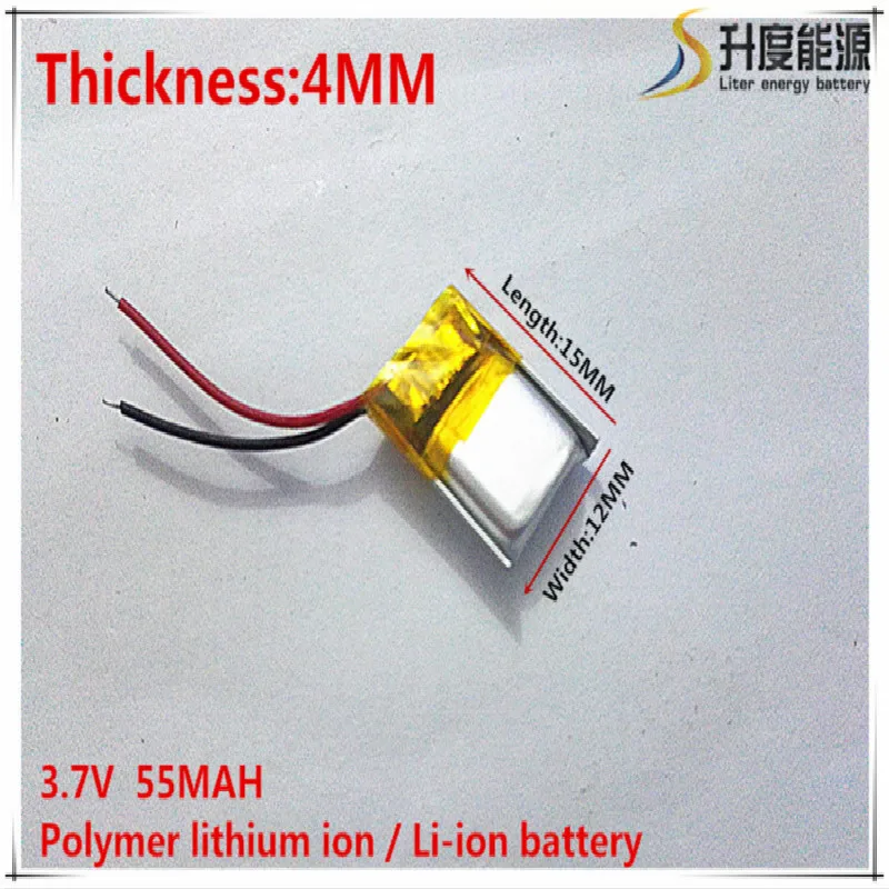3.7V 55mAh 401215 bateria litowo polimerowa bateria li-po akumulator litowo jonowy akumulator baterie do Mp3 MP4 MP5 GPS telefonu komรณrkowego