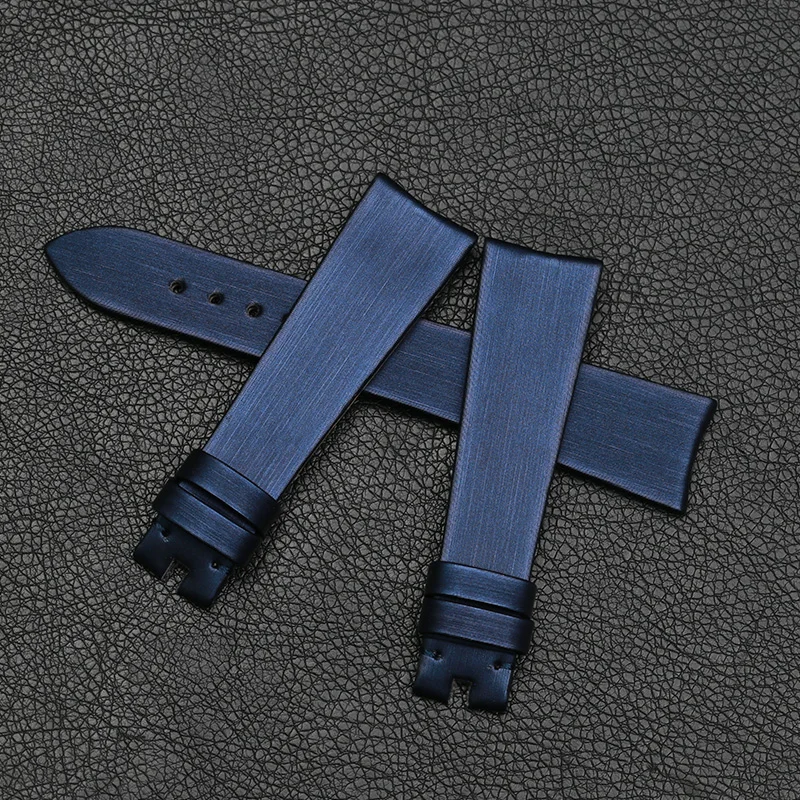 PESNO Elegant Spun Silk Watch Strap Women Wrist Accessories 18mm Black Blue Genuine Calf Skin Leather Bands
