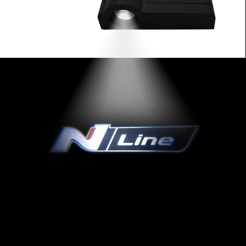 Universal Wireless Car Door led projector Lights Welcome Lights N Logo For Hyundai N LINE Veloster Kona Elantra i30 i20 Sonata