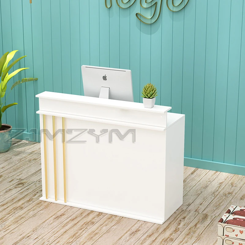 Checkout counter small simple modern clothing shop beauty salon hairdressing and manicure reception front desk