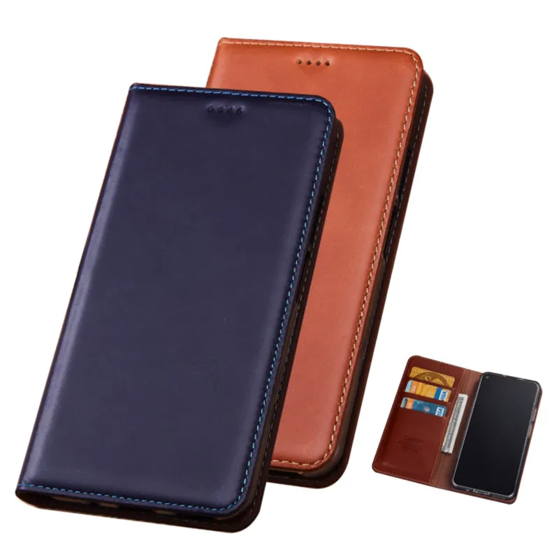 Genuine Leather Wallet Phone Bag Card Pocket For OPPO Realme 6 Pro/OPPO Realme 6 Holster Cover Stand Phone Case Funda Coque Capa