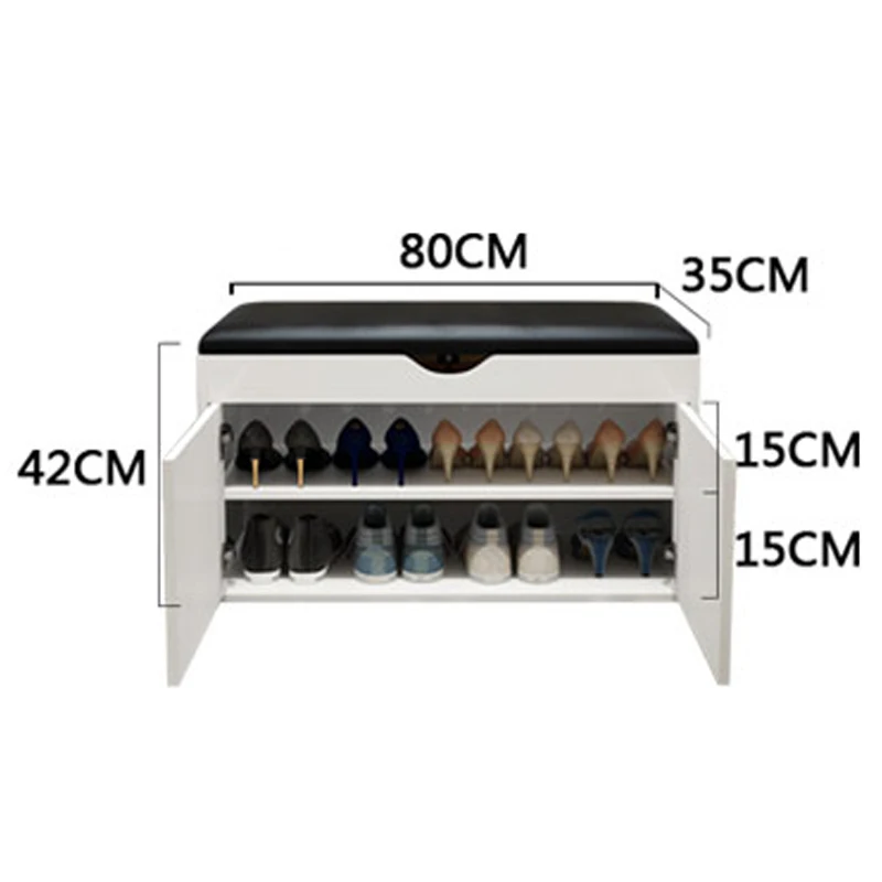 Double-door 80cm storage shoe cabinet, household entrance shoe rack, simple multi-layer economical seatable shoe cabinet