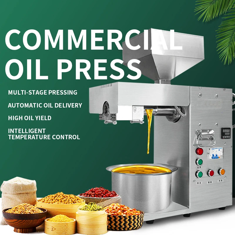 T15 Automatic Oil Press 3000W Stainless Steel Multifunctional Peanut Almond Rapeseed Oil Press Medium and Small Commercial