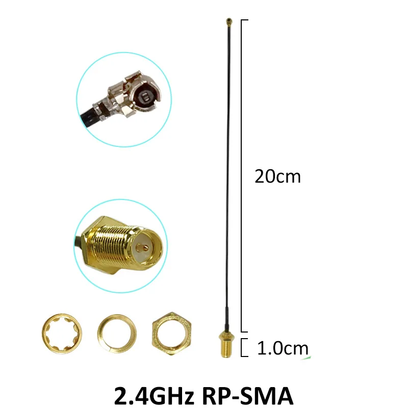 GRANDWISDOM 30pcs 2.4G antenna 5dbi sma female wlan wifi 2.4ghz antene IPX ipex 1 SMA male pigtail Extension Cable module antena