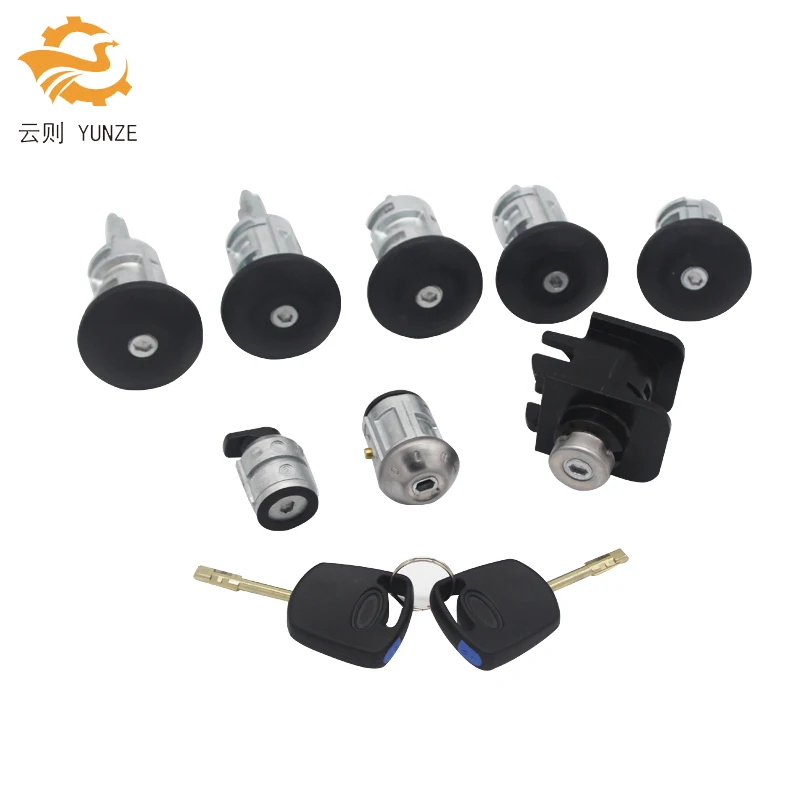 AL116 2T1AV22050AD COMPLETE LOCK SET IGNITION SWITCH LEFT RIGHT DOOR LOCK TRUNK LOCK FOR FORD TRANSIT CONNECT 2002-2013 8PCS