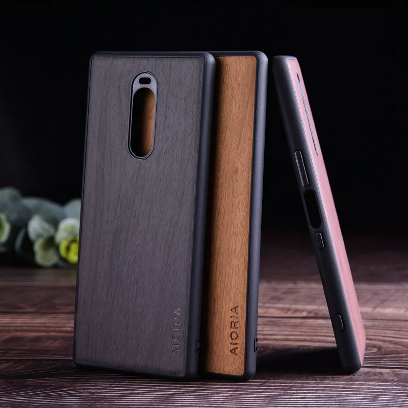 Wood Like case for Sony Xperia 1 XZ3 XZ4 soft TPU silicone&Hard PC&wood PU leather skin covers coque fundas