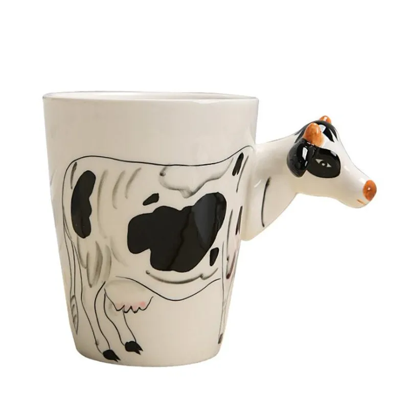 CFen A\'s Ceramic coffee cup milk tea mug 3D animal shape Hand painted animals mug,birthday gifts
